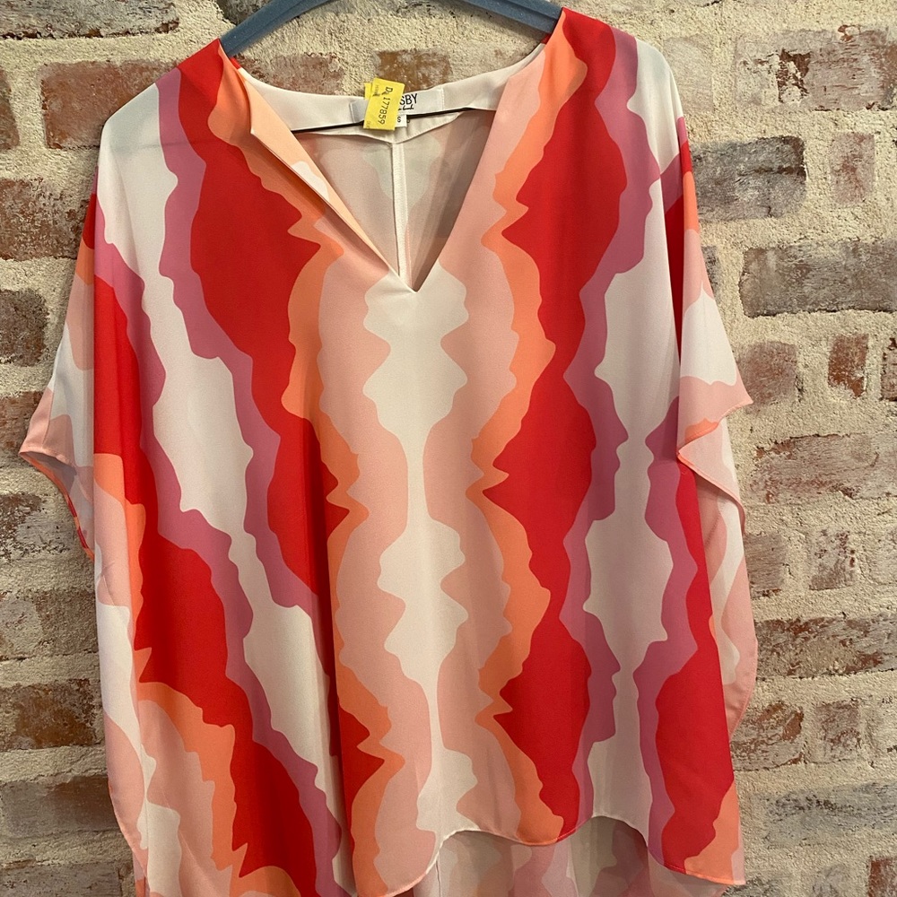 Crosby ikat v neck tunic top